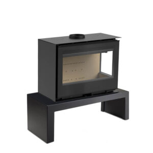 Atria 80 LI/LD Wood-Burning Stove - Stove Bench, Right Glass