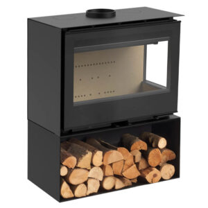 Atria 80 LI/LD Wood-Burning Stove - Logstore, Right Glass