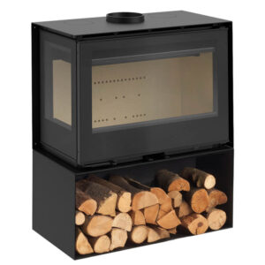 Atria 80 LI/LD Wood-Burning Stove - Logstore, Left Glass