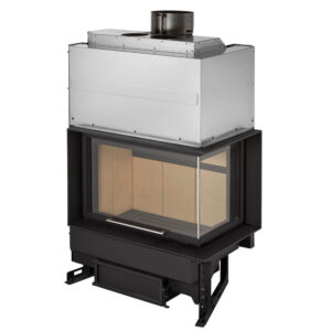 Rocal G300 LI/LD Corner Wood-Burning Built-In Fire - Right Side Glass