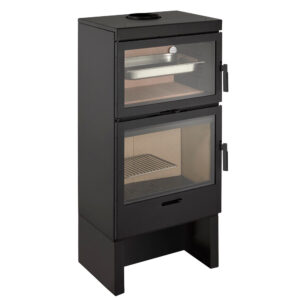 LL-1180 Wood-Burning Stove With Oven - Flat Wall, Open Logstore