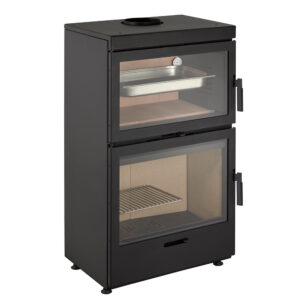 LL-1180 Wood-Burning Stove With Oven - Flat Wall, Plinth