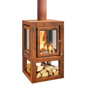 RB73 Quaruba XL Outdoor Stove - Wheels, Rust