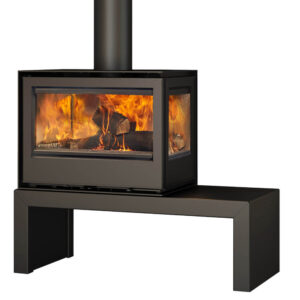 Rocal Habit 76 LID Wood-Burning Stove - Stove Bench, Right Glass