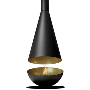 Glammfire Thales Suspended Bio-Ethanol Fireplace - Black/Golden