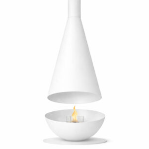 Glammfire Thales Suspended Bio-Ethanol Fireplace - White