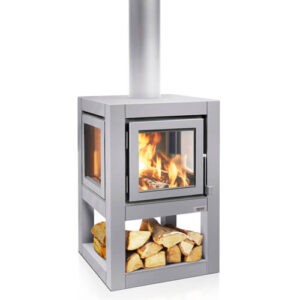 RB73 Quaruba L Outdoor Stove - Wheels, Silver