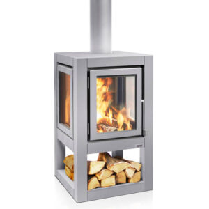 RB73 Quaruba XL Outdoor Stove - Wheels, Silver
