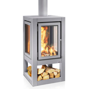 RB73 Quaruba XXL Outdoor Stove - Wheels, Silver