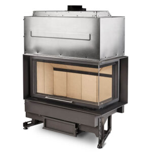 Rocal G450 LI/LD Corner Wood-Burning Built-In Fire - Right Side Glass