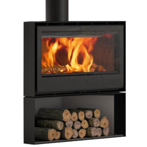 Rocal Habit 100R Corner Wood-Burning Stove - Logstore