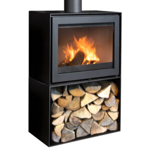 Wanders WAN2068 Black Edition Wood-Burning Stove - Open Logstore